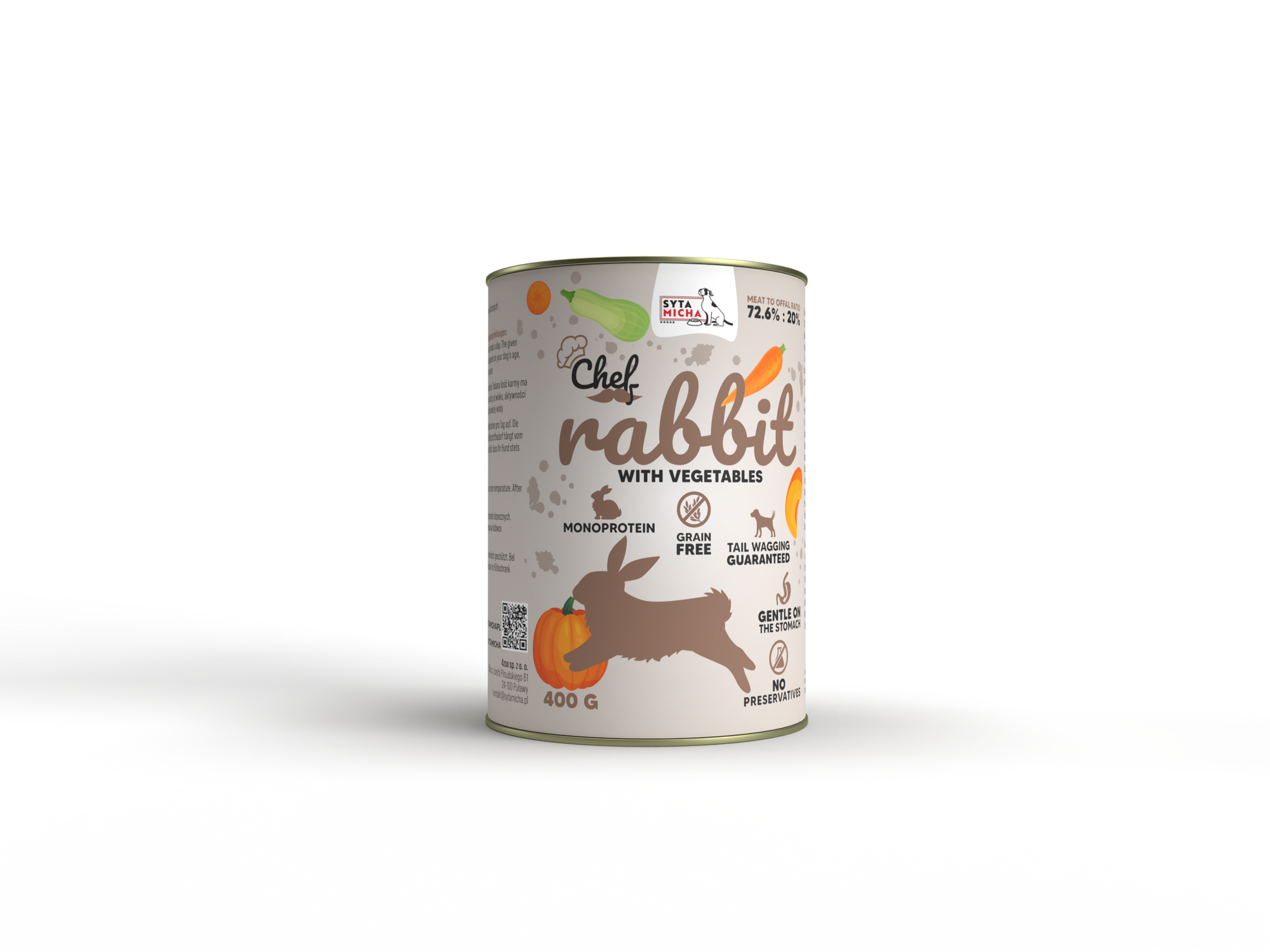 Mokra karma dla psa Królik z warzywami 400g