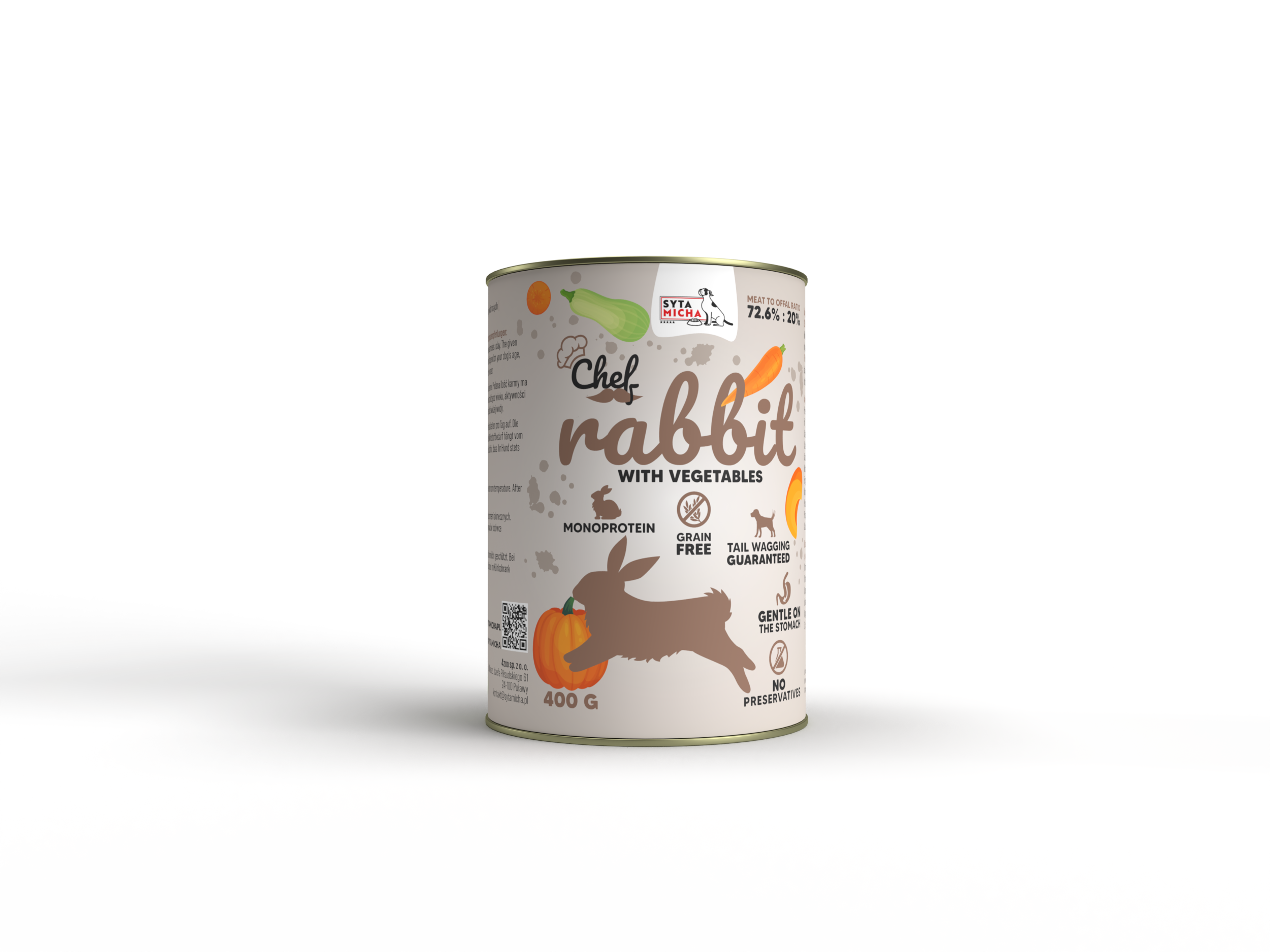 Mokra karma dla psa Królik z warzywami 400g