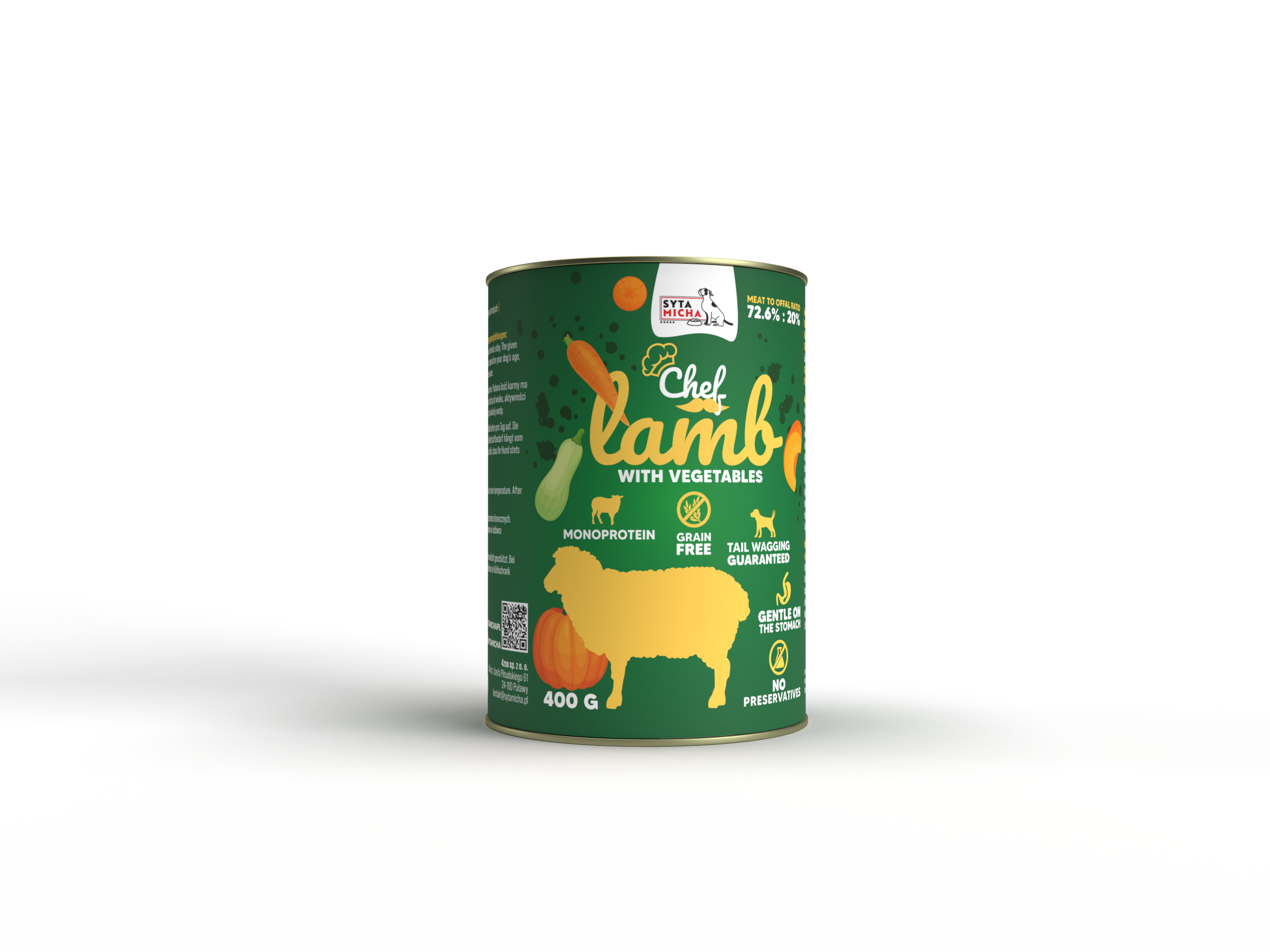natvoer hondenvoer Lam met groenten 400g
