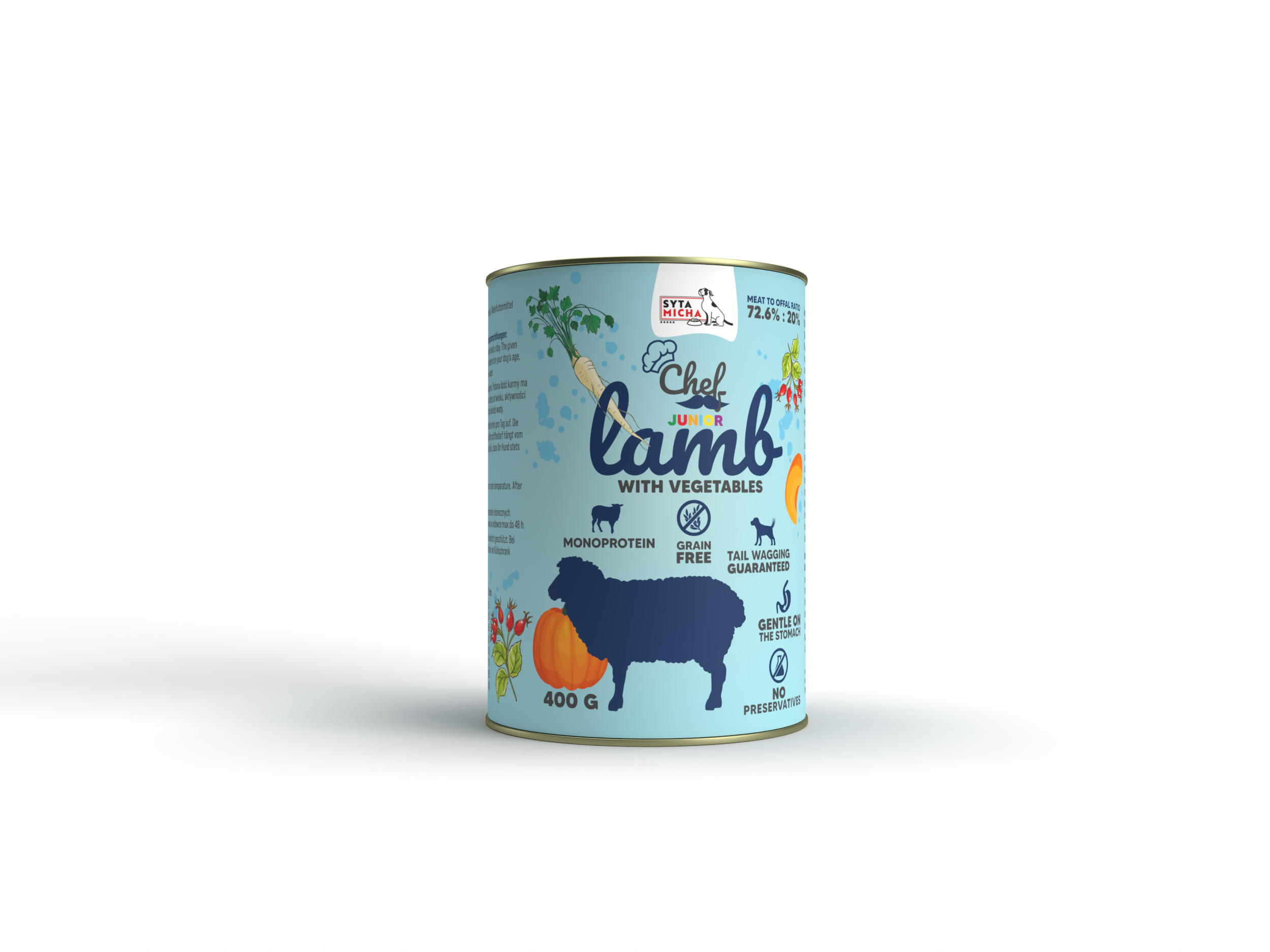 Mokra karma dla psa Jagnięcina z warzywami JUNIOR 400g