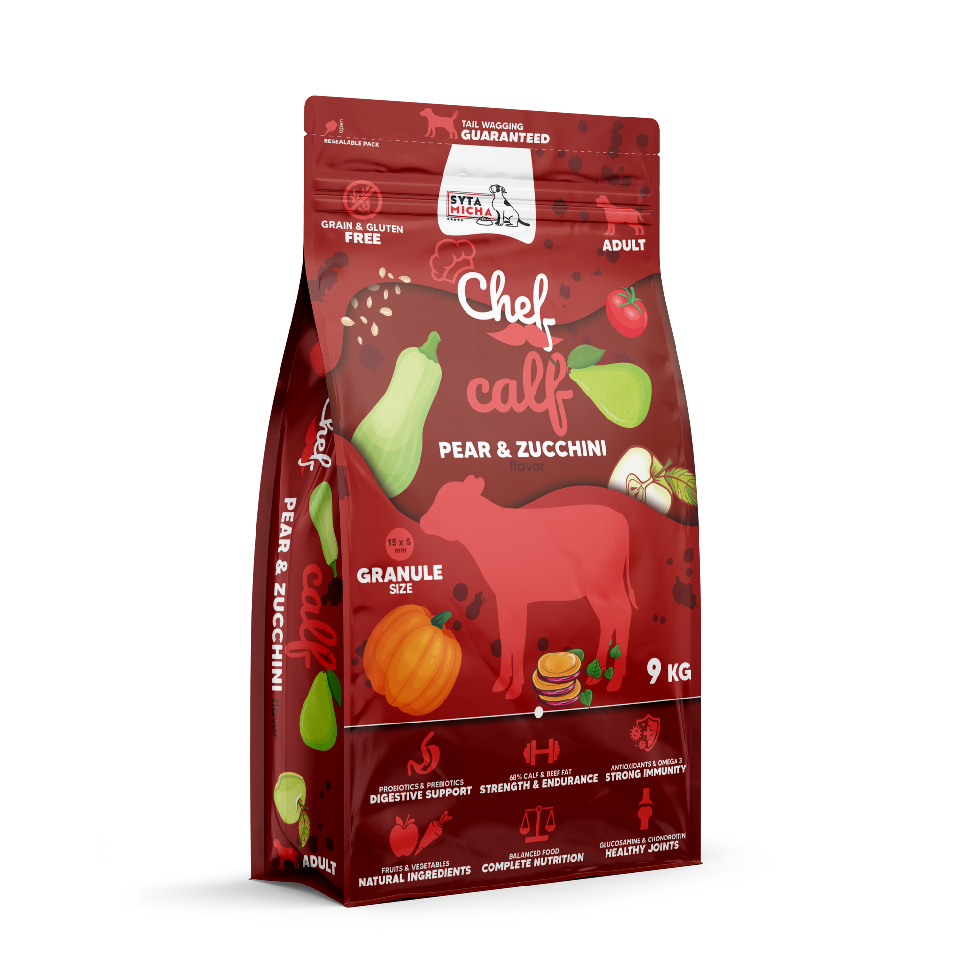 Száraz kutyatáp borjúhússal, körtével és cukkínivel 9kg