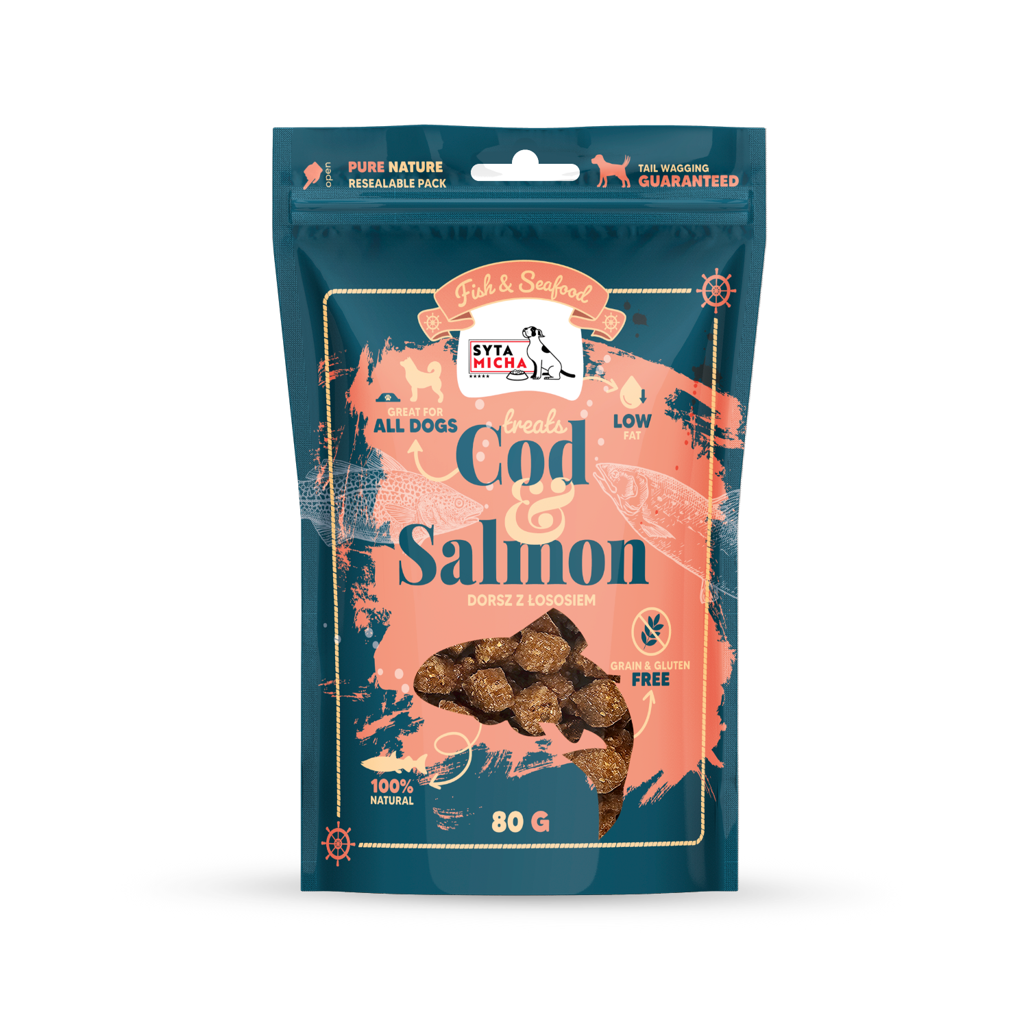 Syta Micha Fish & Seafood Delicacies with salmon for dog 80g