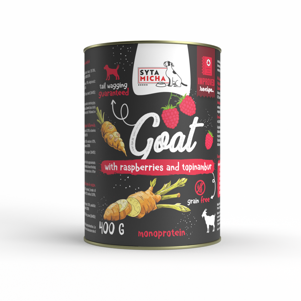 Wet food dog goat with raspberries and Jerusalem artichoke 400g
