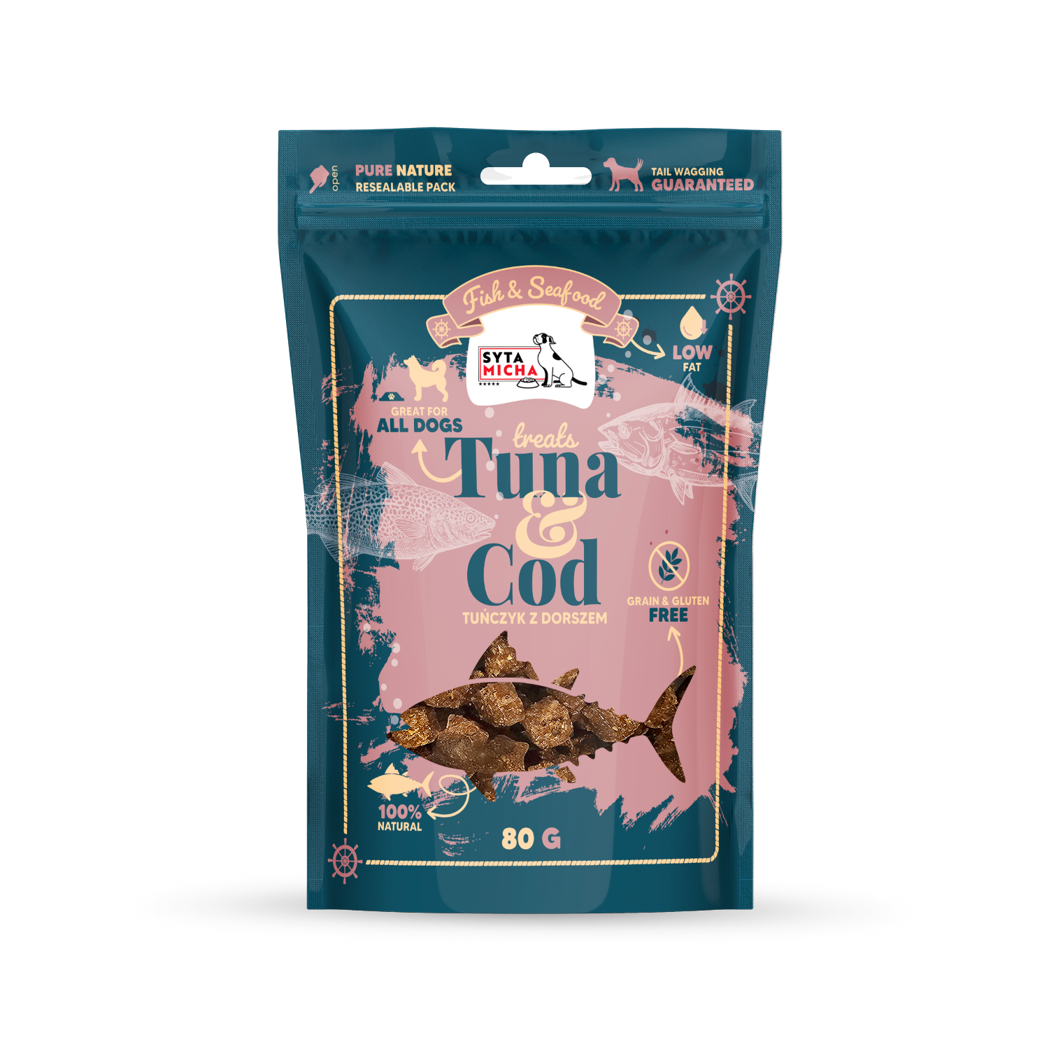 Syta Micha Poisson & Fruits de Mer Friandises au thon pour chien 80g