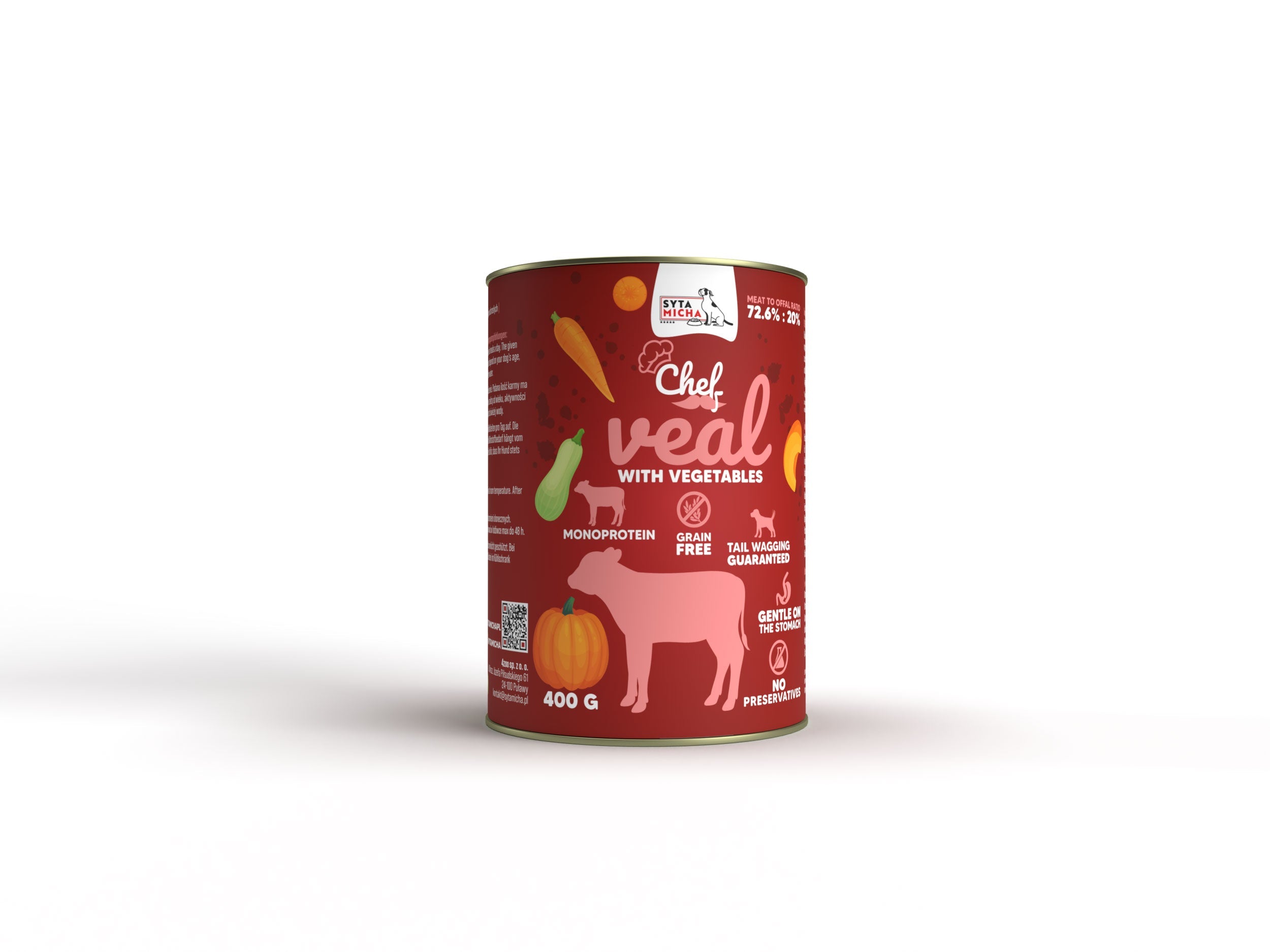 Mokra karma dla psa Cielęcina z warzywami 400g