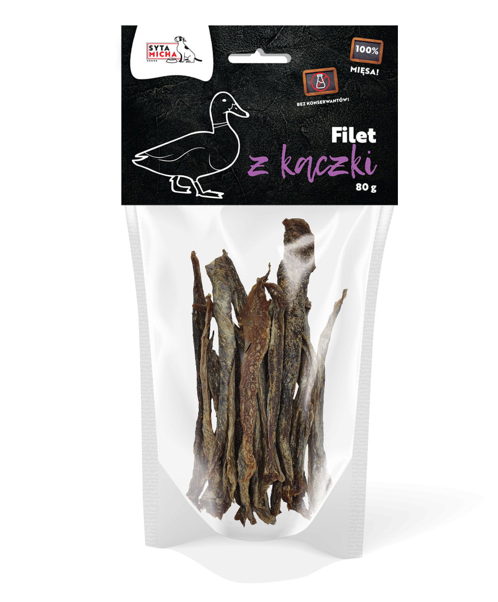 Gedroogde eendenfilets voor hond 80g