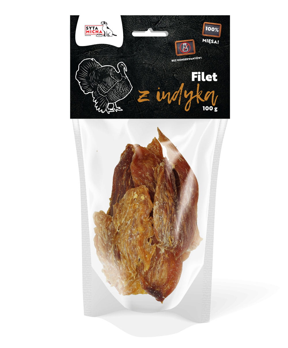 Gedroogde kalkoenfilets voor hond 100g