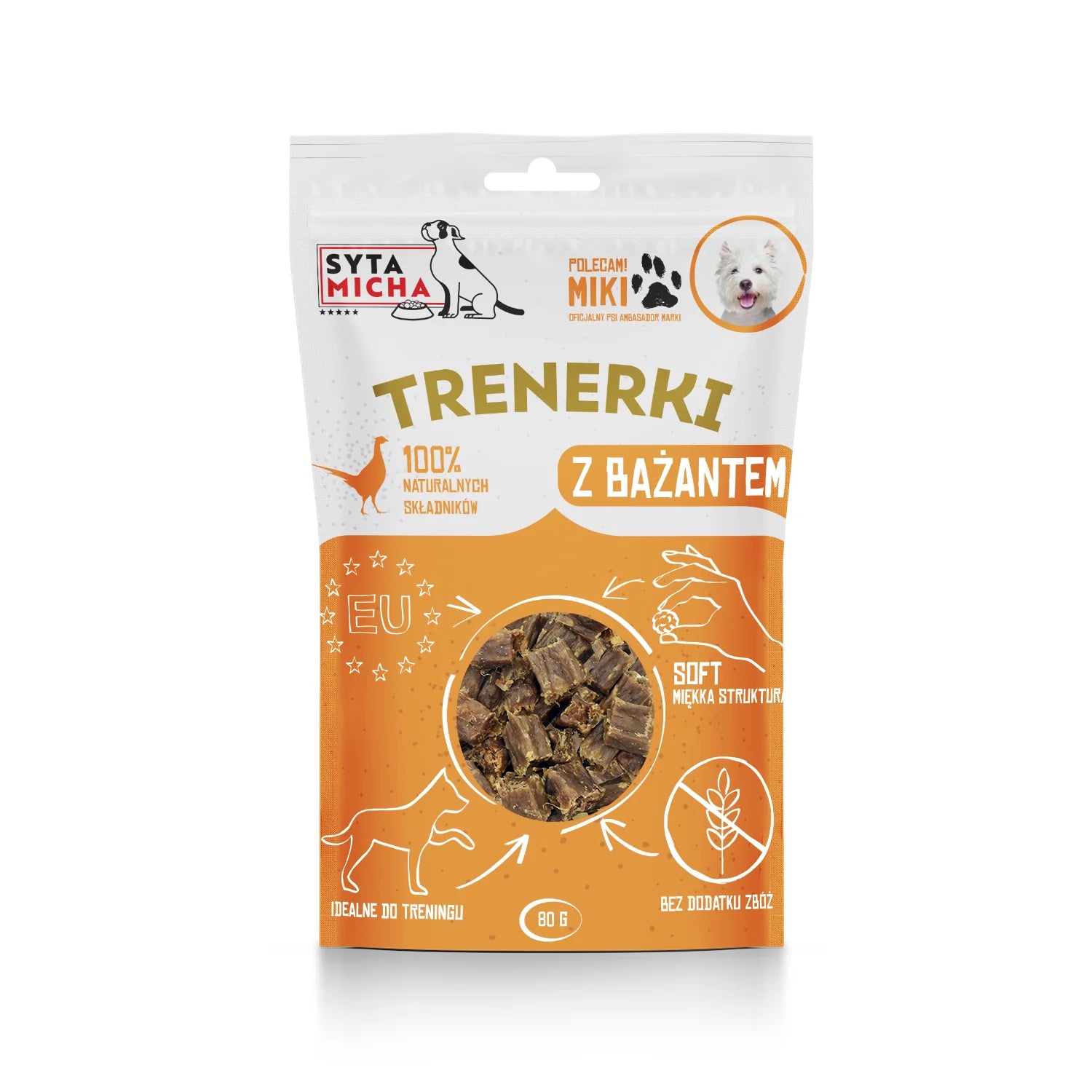 Trenerki z bażantem dla psa 80g