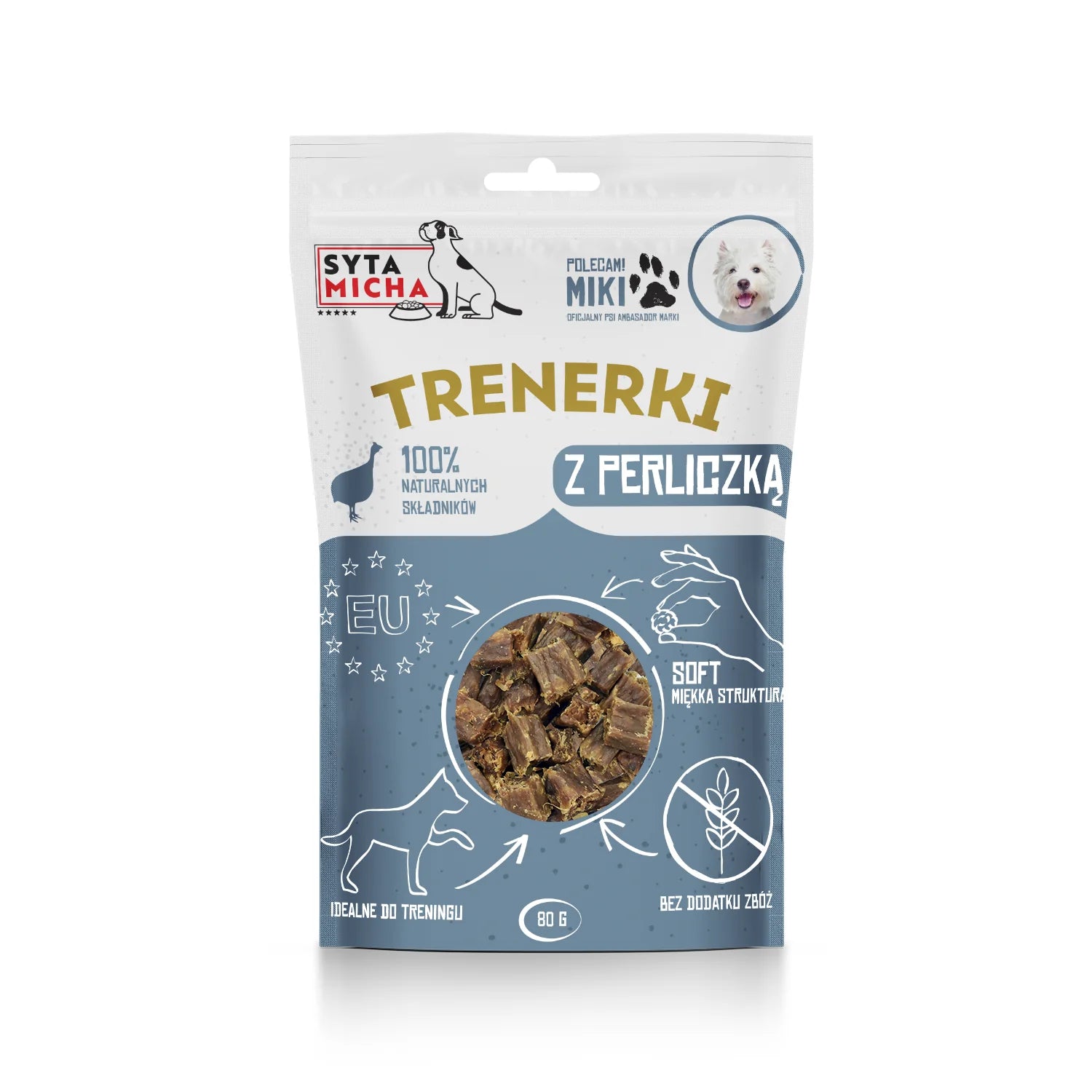 Trenerki z perliczką dla psa 80g