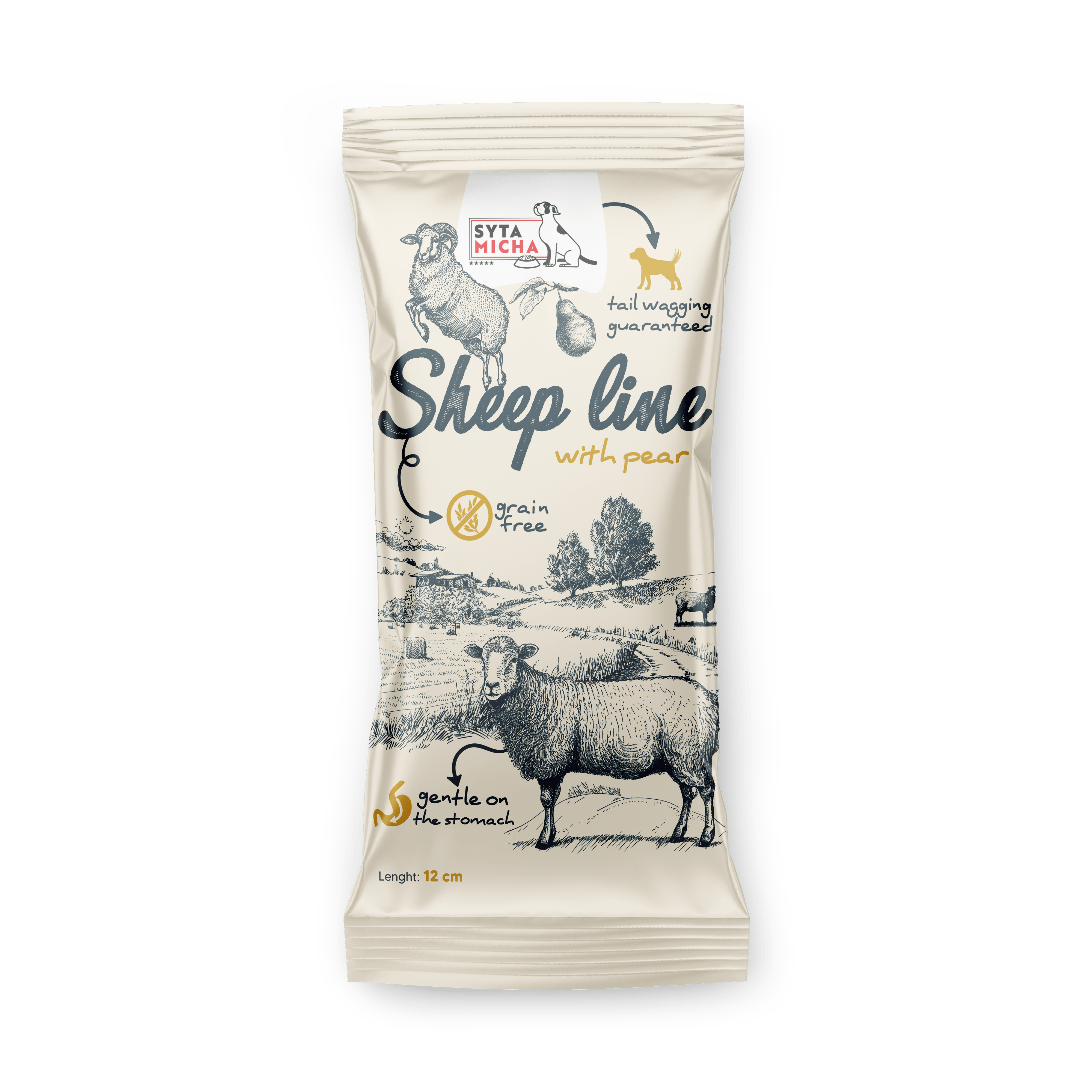 Syta Micha Sheep Line Kauwbot Schaap met peer 12cm