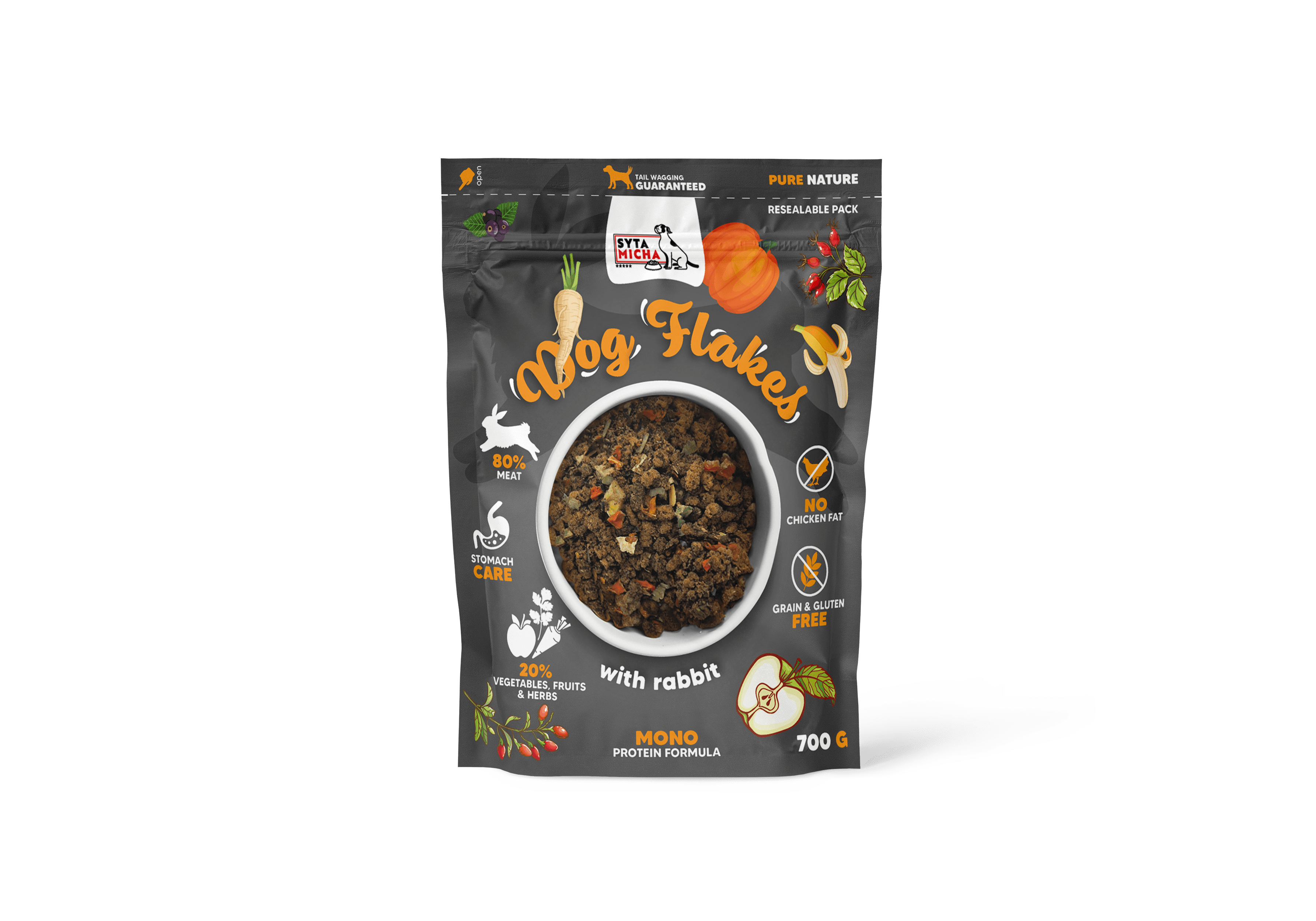 Syta Micha Dog flakes szárított kutyaeledel Nyúl 700g