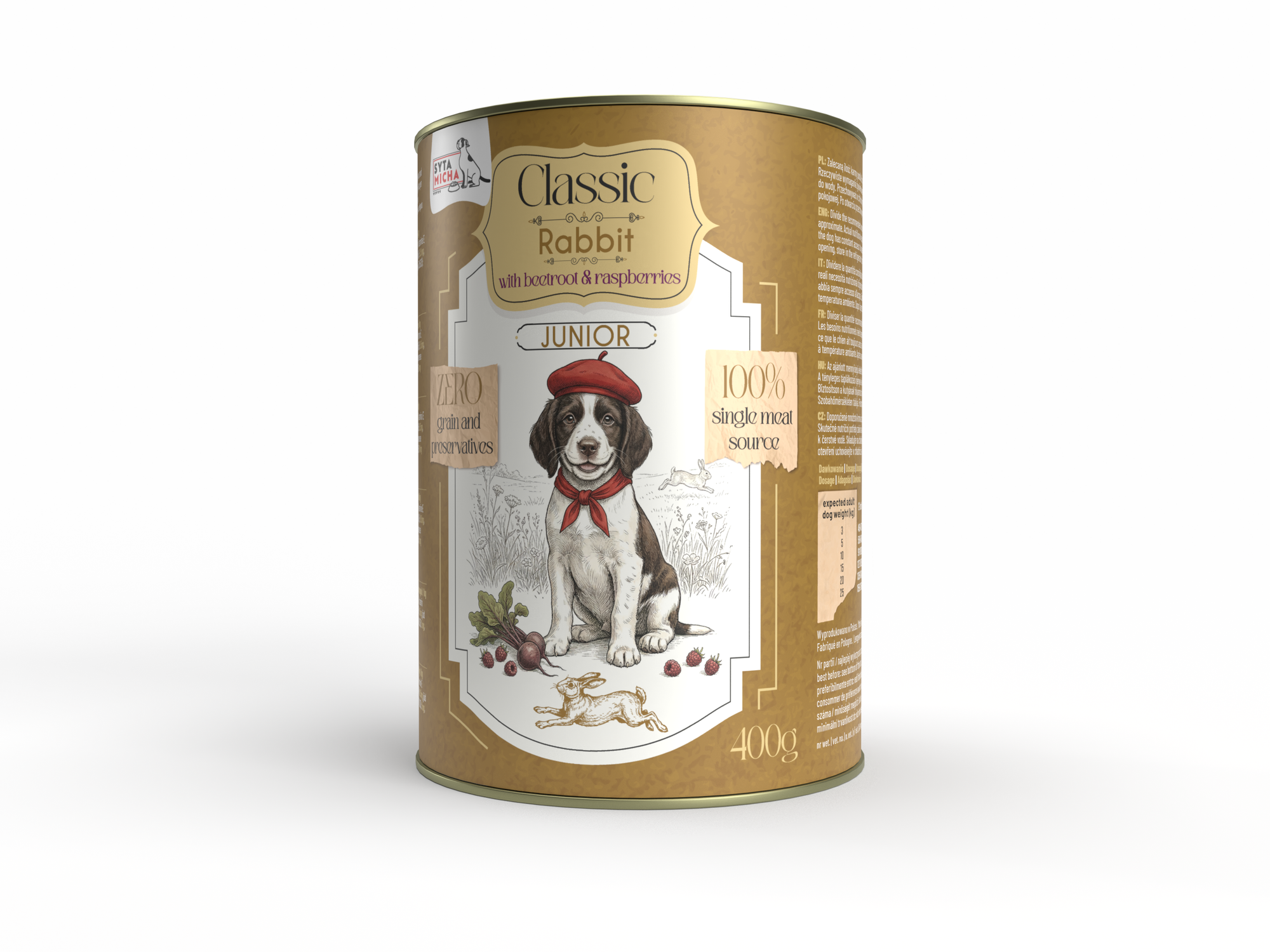 classic królik z burakiem i malinami junior  400g