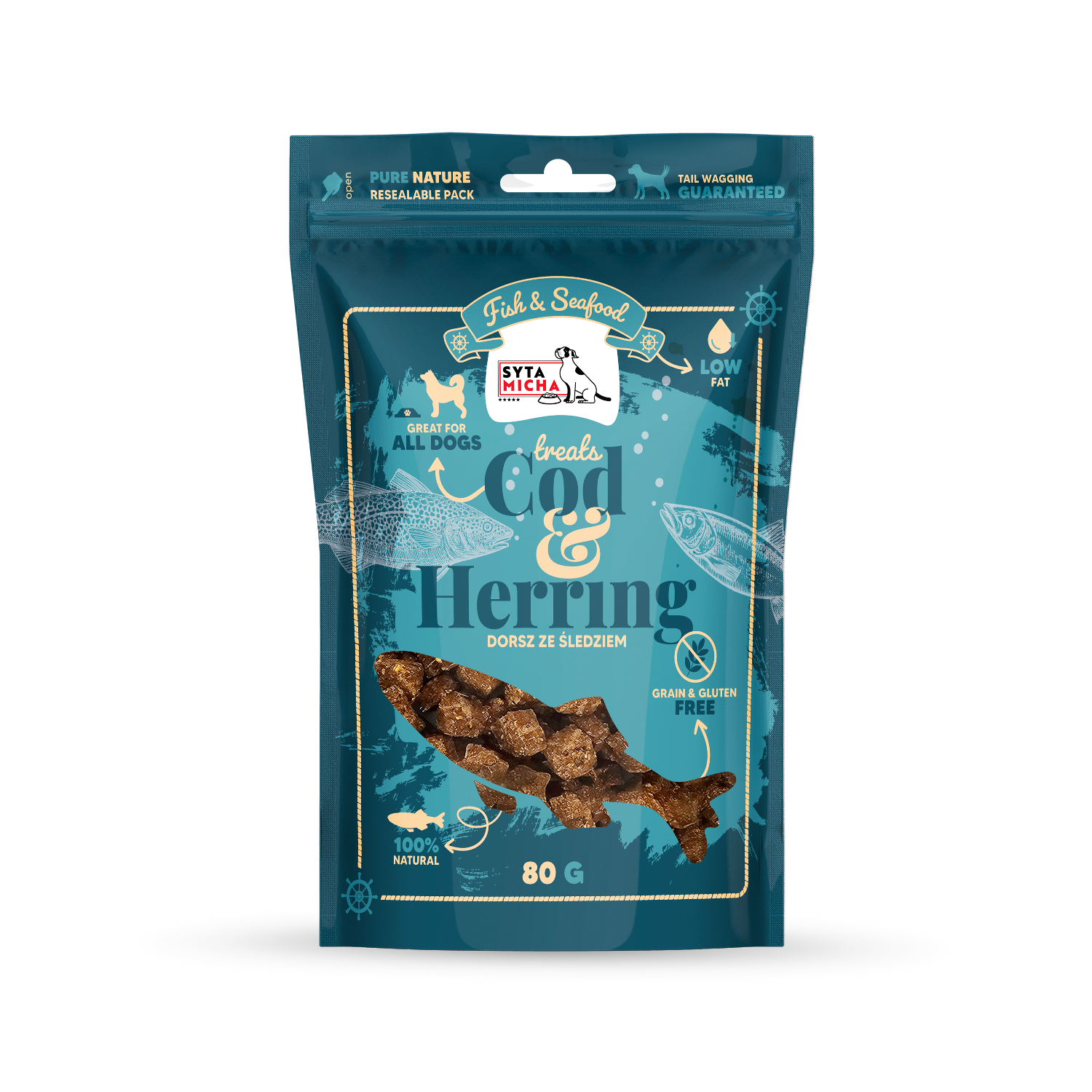 Syta Micha Vis & Zeevruchten Delicatessen met haring voor hond 80g