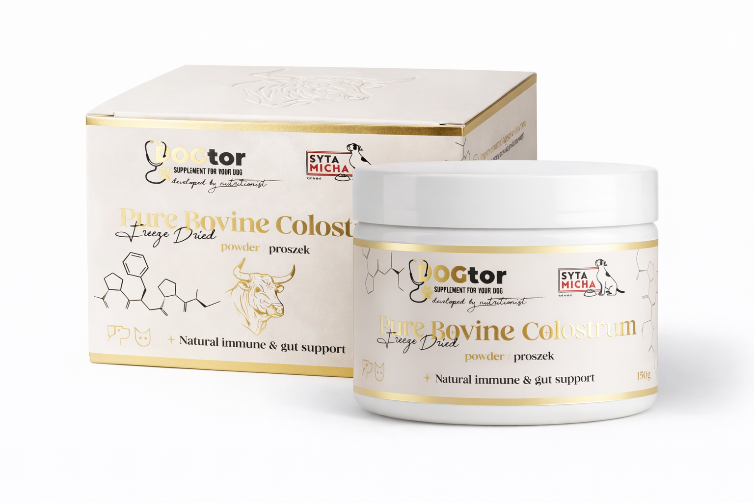 Syta Micha DOGTOR Colostrum 150g - Siara bydlęca 20% IgG