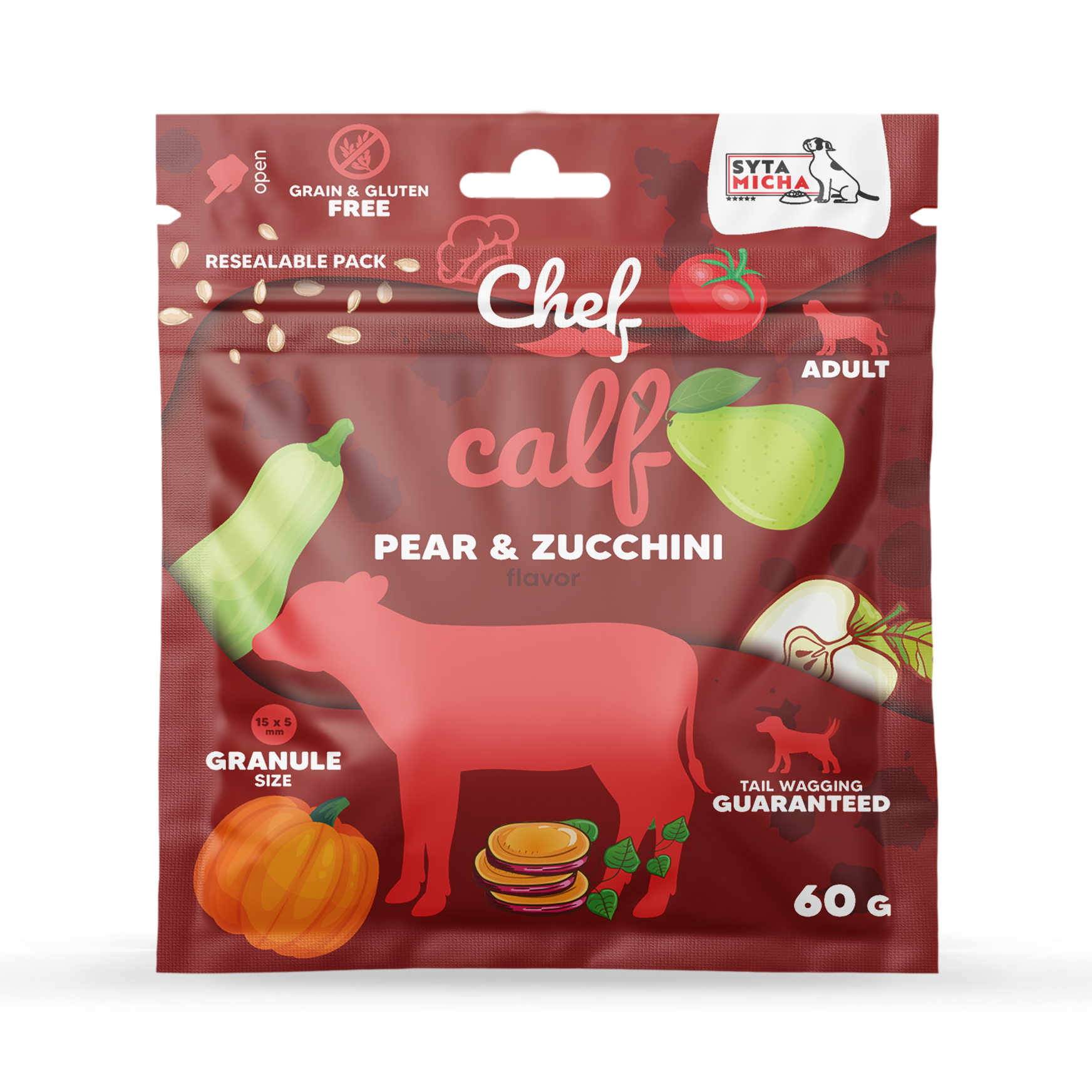 PROEFMONSTER Droog hondenvoer Kalfsvlees, peer en courgette 60g