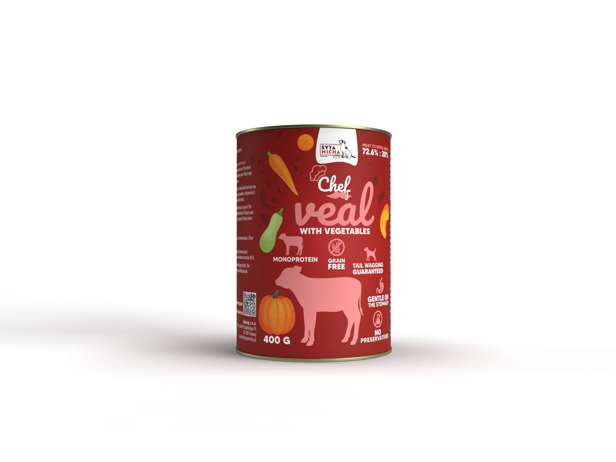 Wet dog food Veal with vegetables 400g