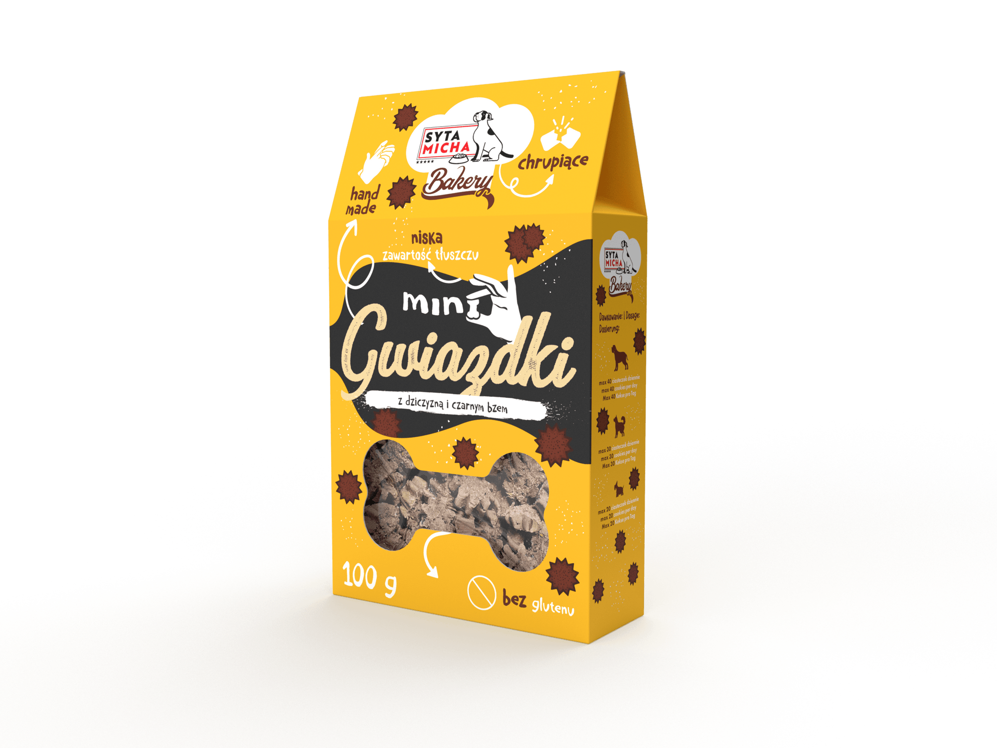 Syta Micha Bakery Mini csillagok vadhússal és fekete bodzával 100g